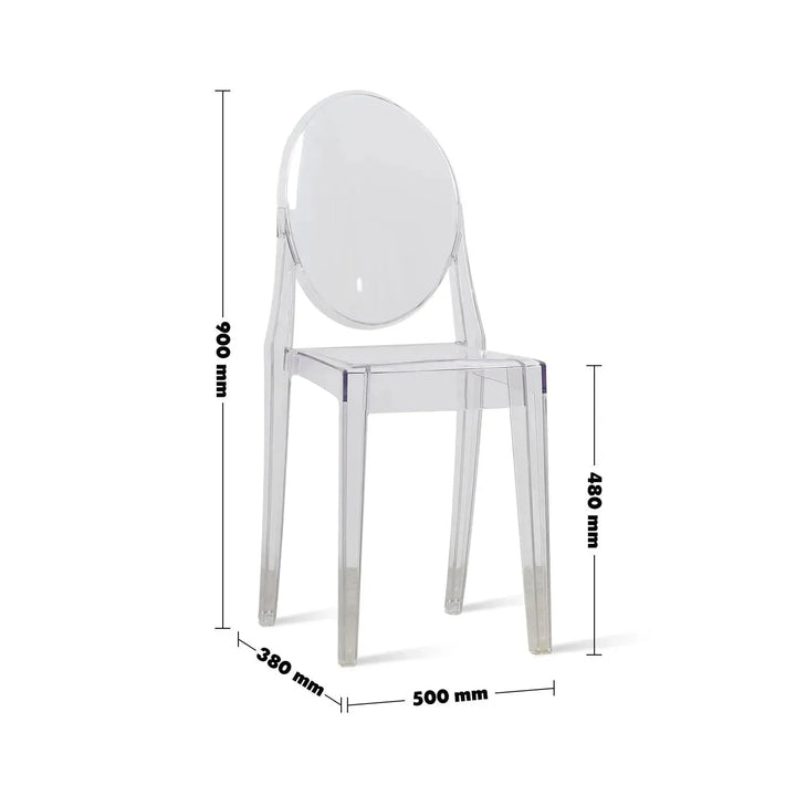 (Fast Delivery) Scandinavian Plastic Dining Chair GHOST VEE Size Chart