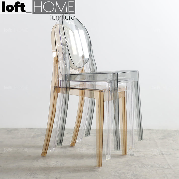 (Fast Delivery) Scandinavian Plastic Dining Chair GHOST VEE Color Swatch