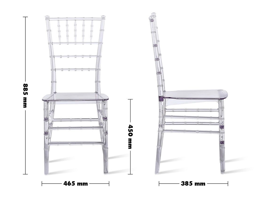 Scandinavian Plastic Dining Chair LUKA Size Chart