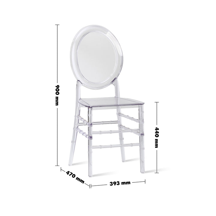 Scandinavian Plastic Dining Chair GIA Size Chart