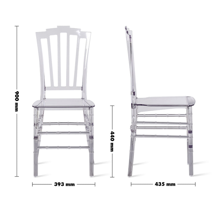 Scandinavian Plastic Dining Chair LENNI Size Chart