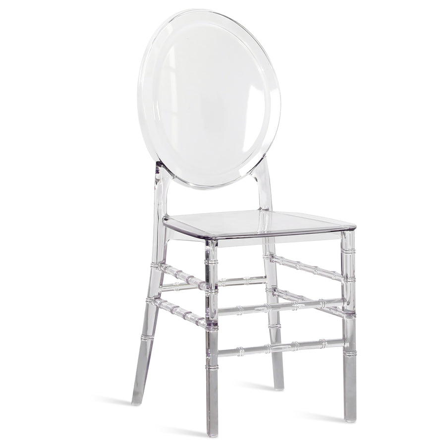 Scandinavian Plastic Ghost Dining Chair LIA White Background