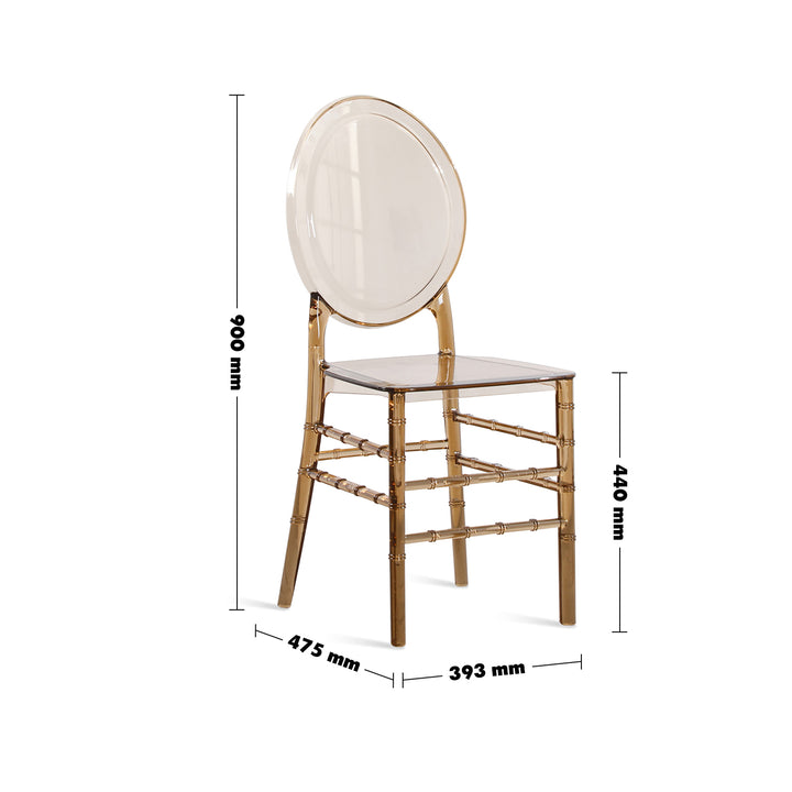 Scandinavian Plastic Ghost Dining Chair LIA Size Chart