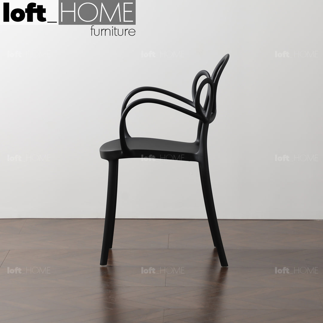 Scandinavian Plastic Armrest Dining Chair MINA In-context