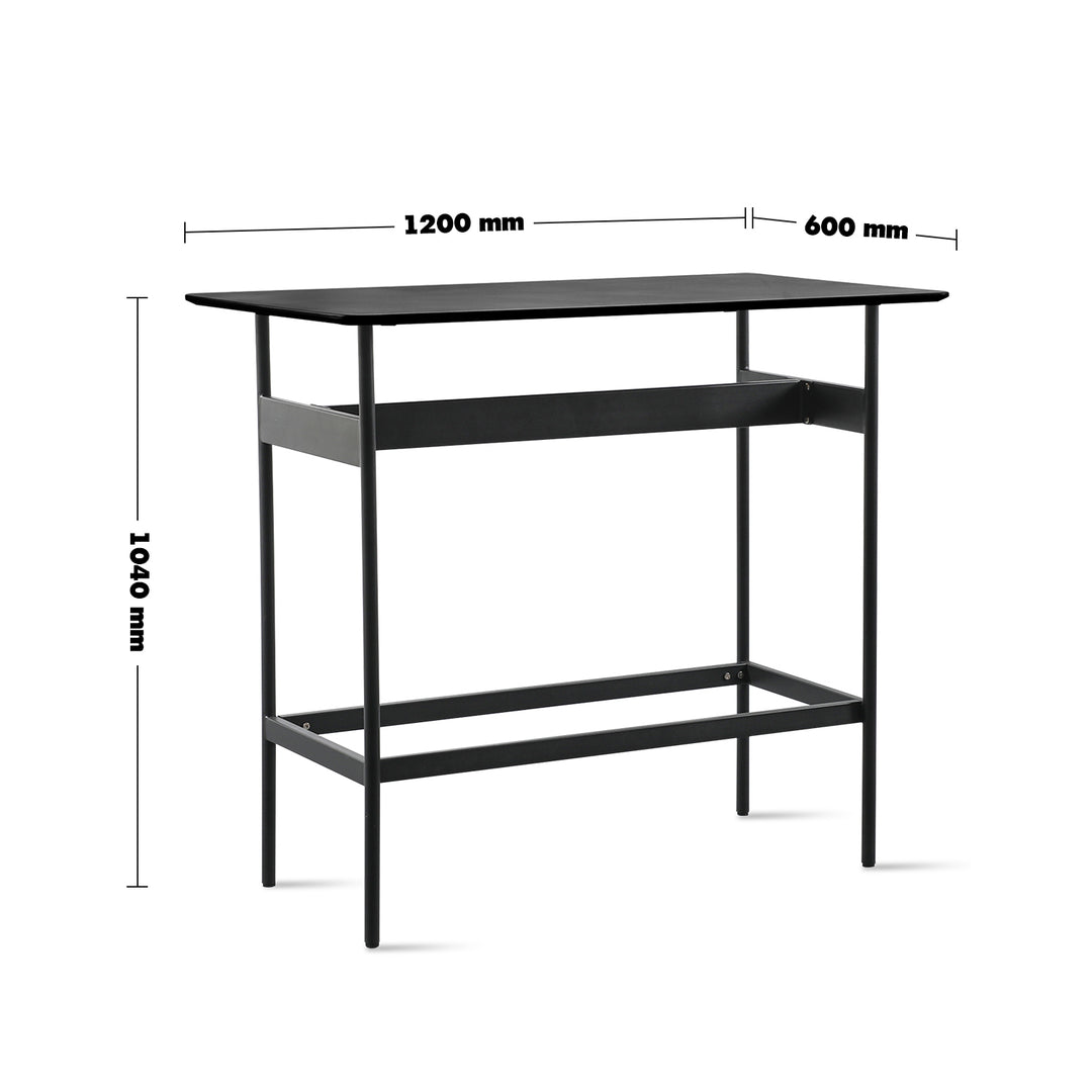 Minimalist Wood Bar Table PAXON Size Chart