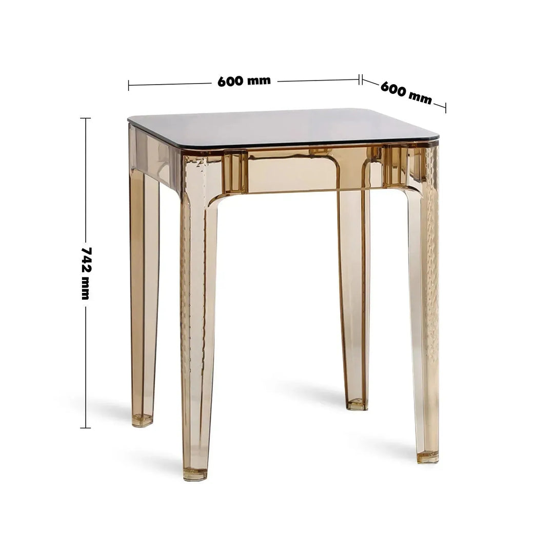 Modern tempered glass side table cielo size charts.