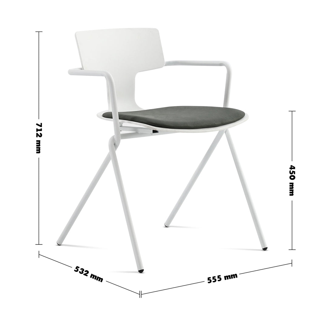 Scandinavian Plastic Training Office Chair PADRIAC Size Chart