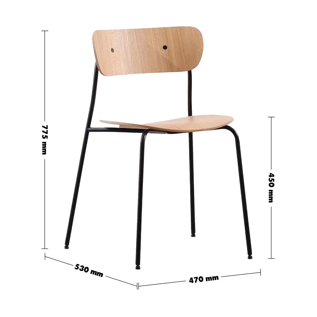 Scandinavian Wood Dining Chair PAVILION AV1 Size Chart