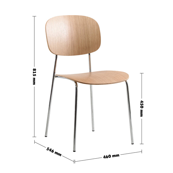 Scandinavian Wood Dining Chair CO Size Chart