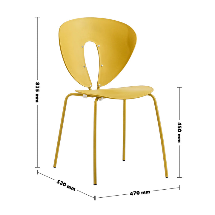Modern Plastic Dining Chair GLOBUS Size Chart