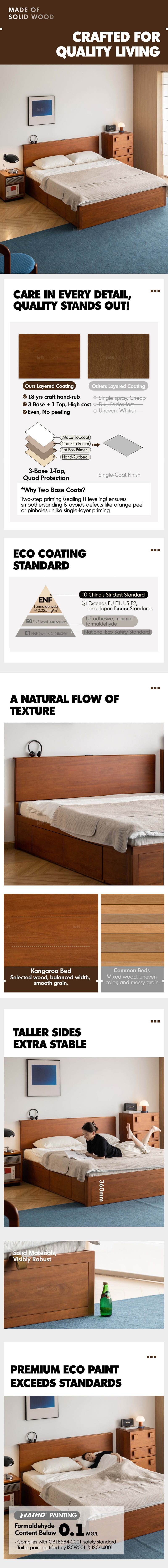 Vintage Boxwood Lift-Up Storage Platform Bed With Drawer KANGAROO More Details and Instruction_5