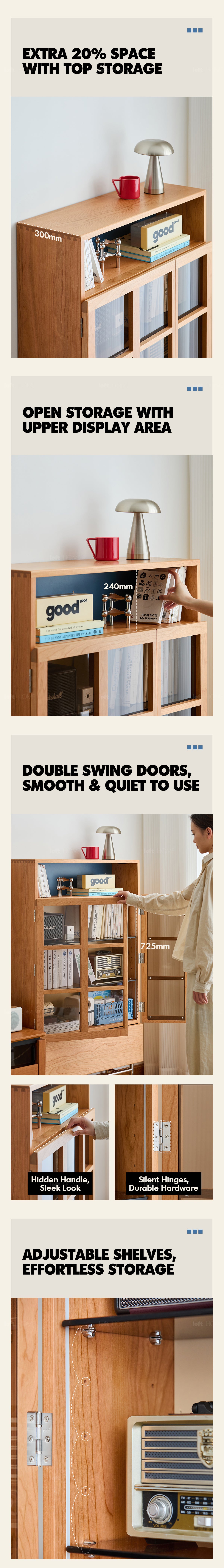 Bauhaus Cherry Wood Display Cabinet TIME Good to Know - 4