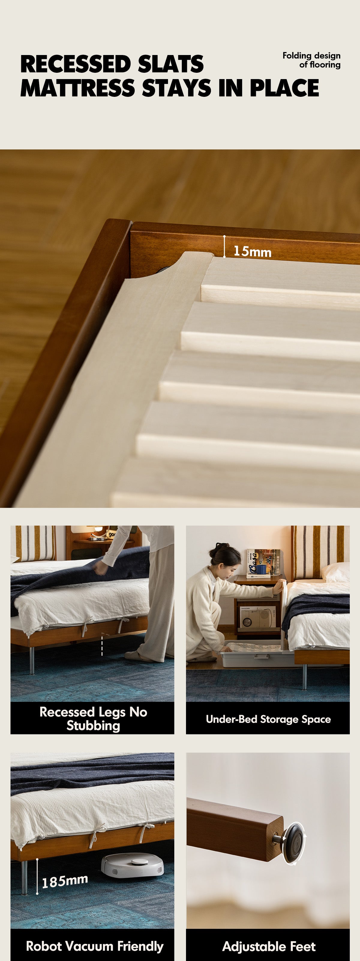 Bauhaus Mixed Weave Fabric Boxwood Bed Frame NICE Good to Know - 6