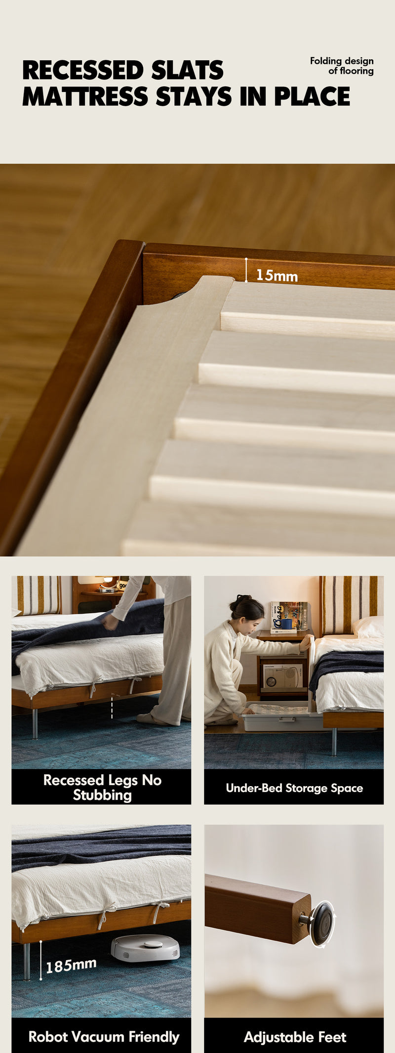Bauhaus Mixed Weave Fabric Boxwood Bed Frame NICE Good to Know - 6