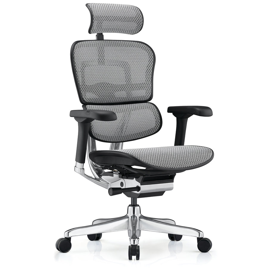 Modern Mesh Ergonomic Office Chair Black Frame ERGOHUMAN E2 White Background