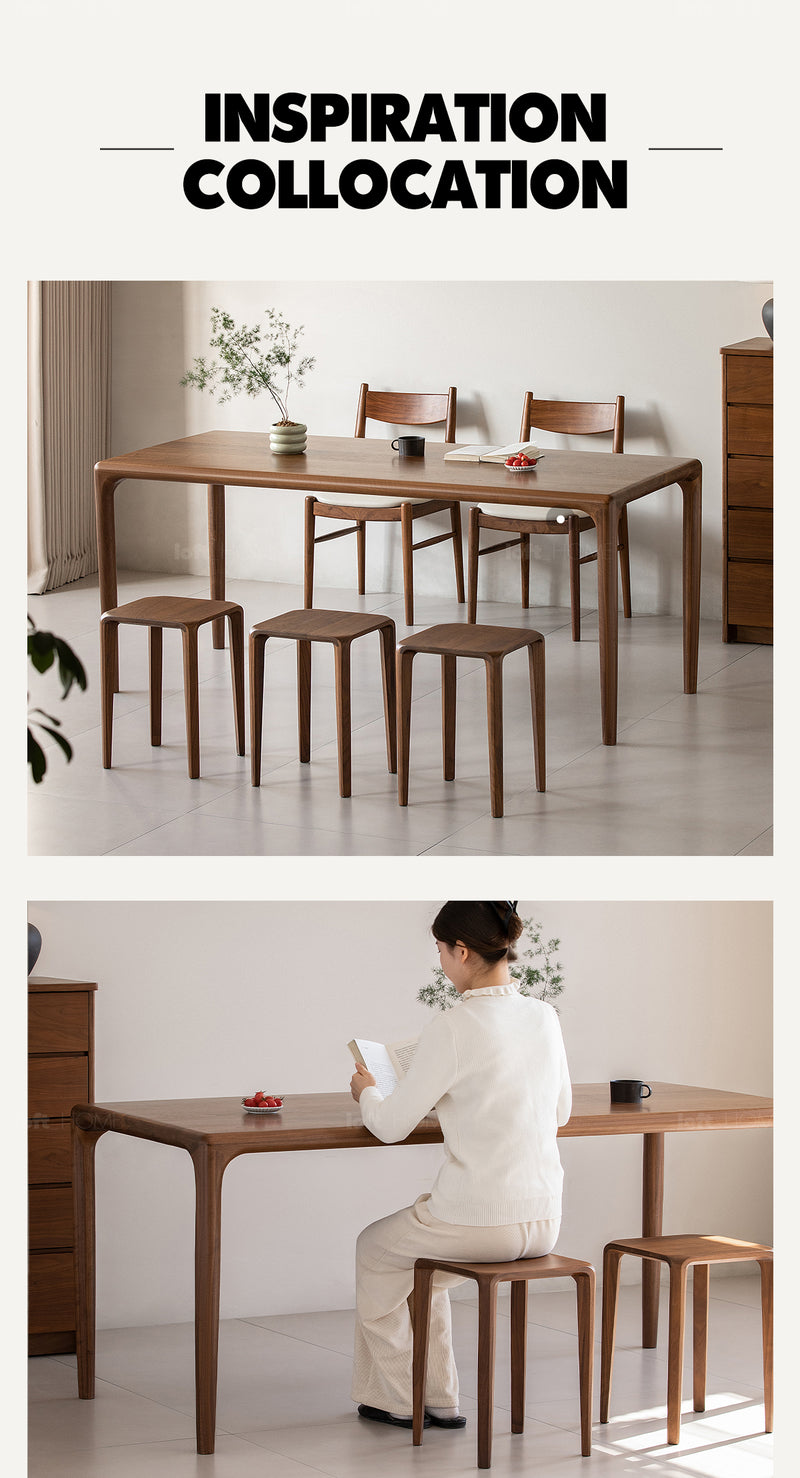 Japandi Walnut Wood Stool CONTI Good to Know - 5