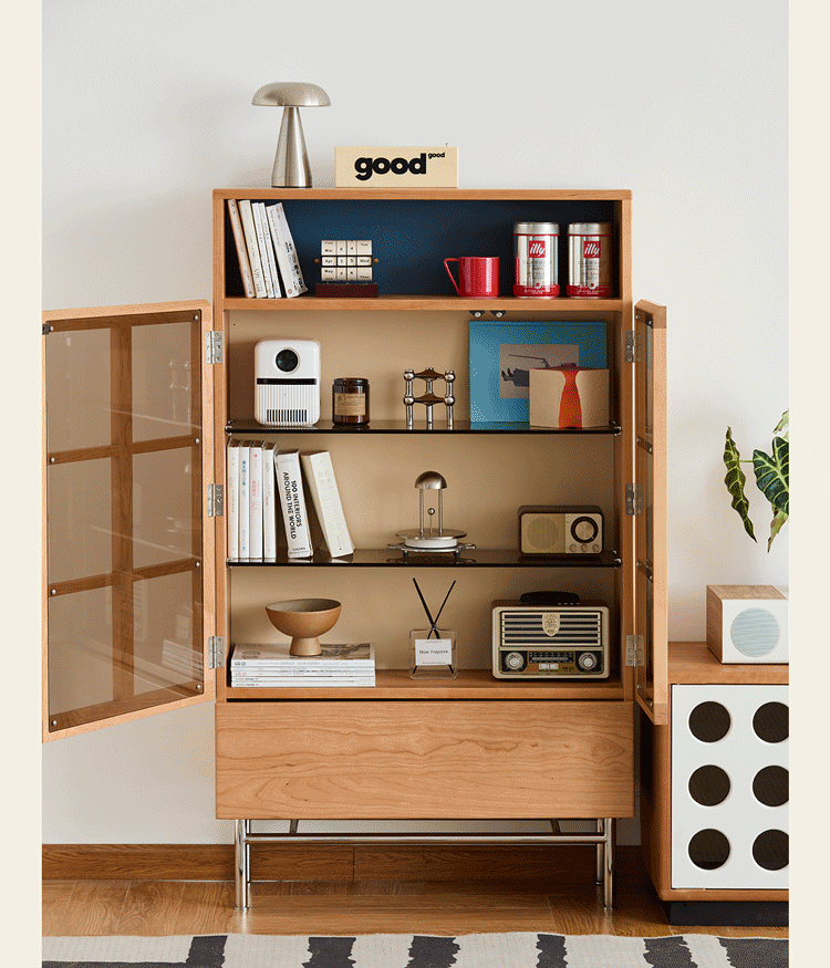 Bauhaus Cherry Wood Display Cabinet TIME Good to Know - 5