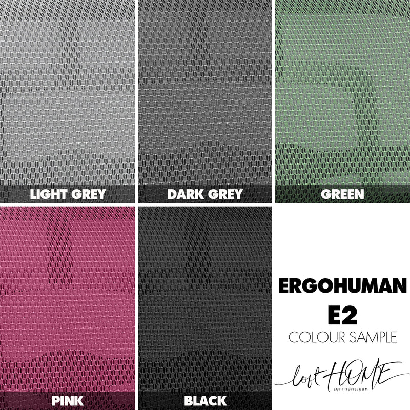 Modern Mesh Ergonomic Office Chair Grey Frame ERGOHUMAN E2 Color Swatches