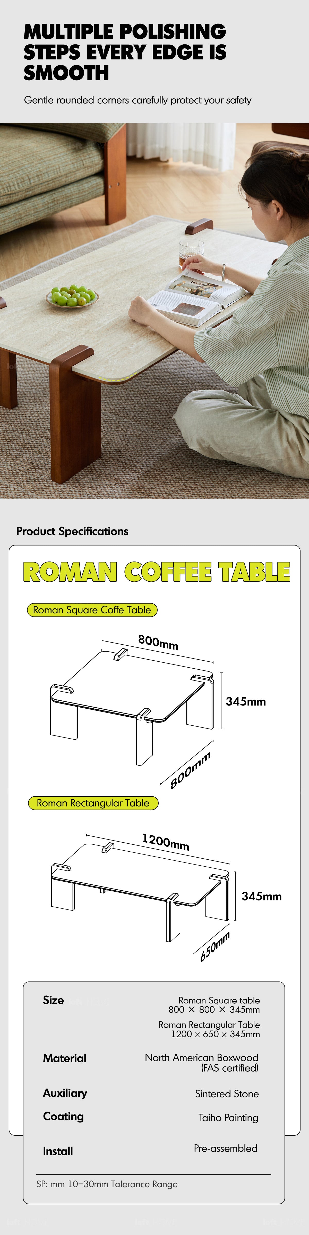 Vintage Sintered Stone Coffee Table ROMA Good to Know - 5