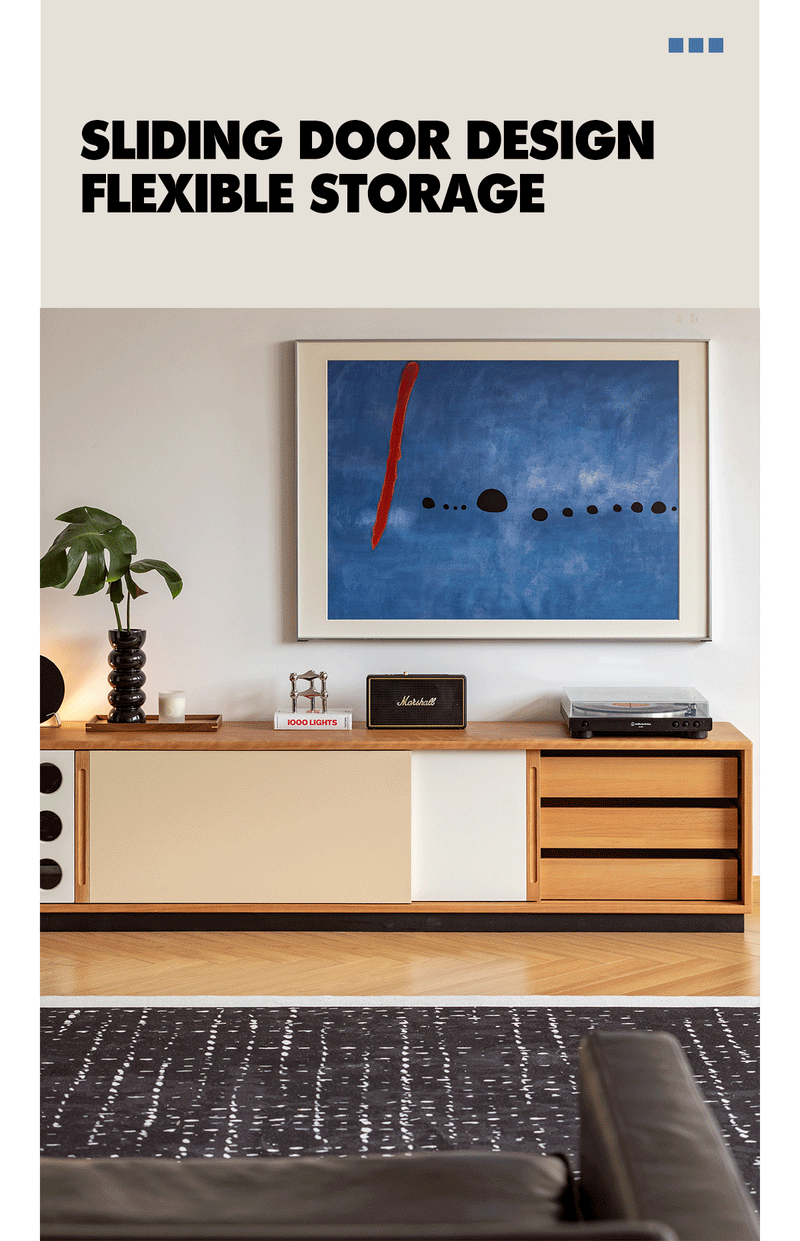 Scandinavian Cherry Wood Sliding Door TV Console TIMELESS Good to Know - 6