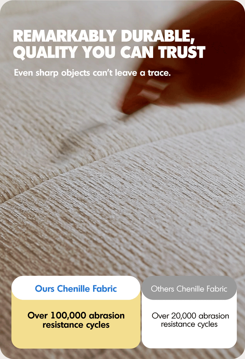 Cream Chenille Velvet Fabric 2 Seater Sofa CURLY Good to Know - 6