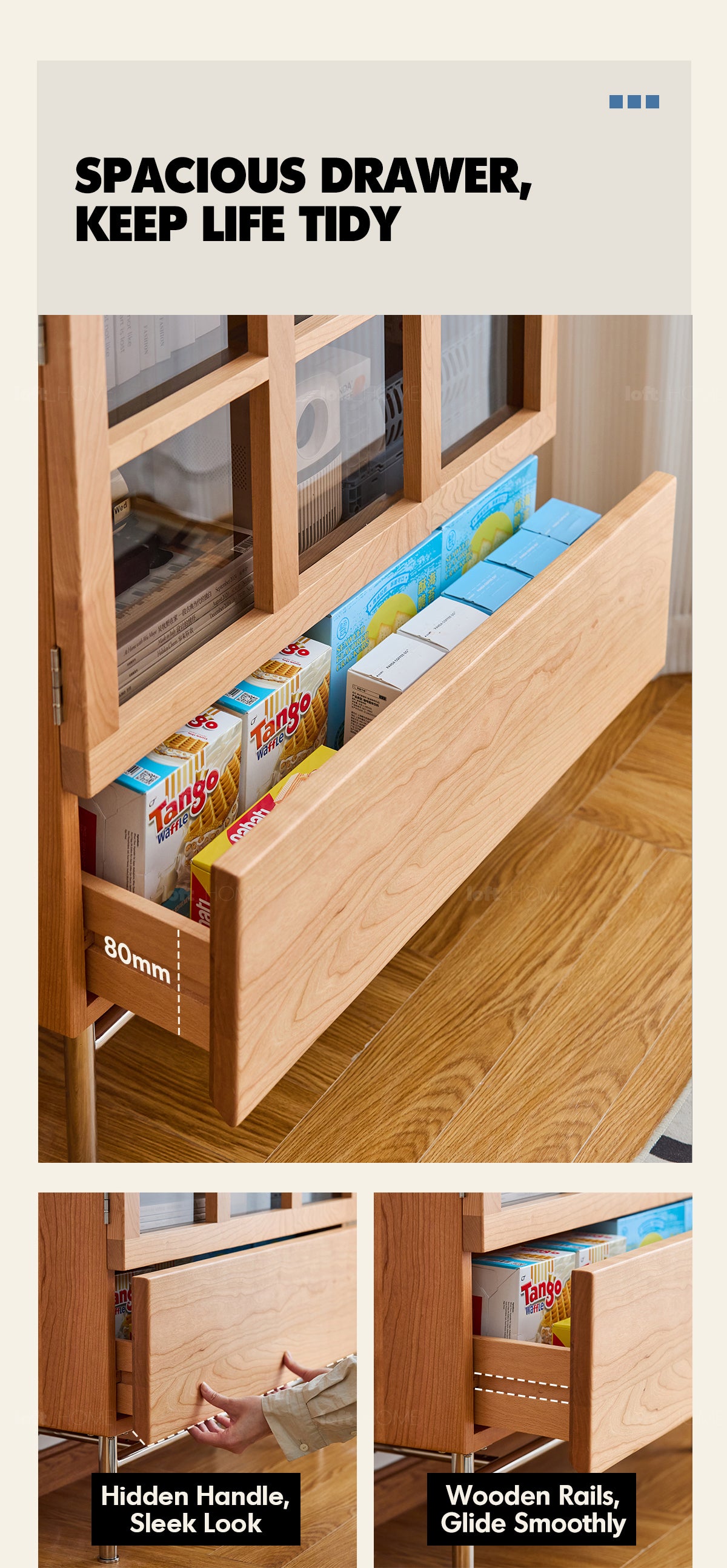 Bauhaus Cherry Wood Display Cabinet TIME Good to Know - 6