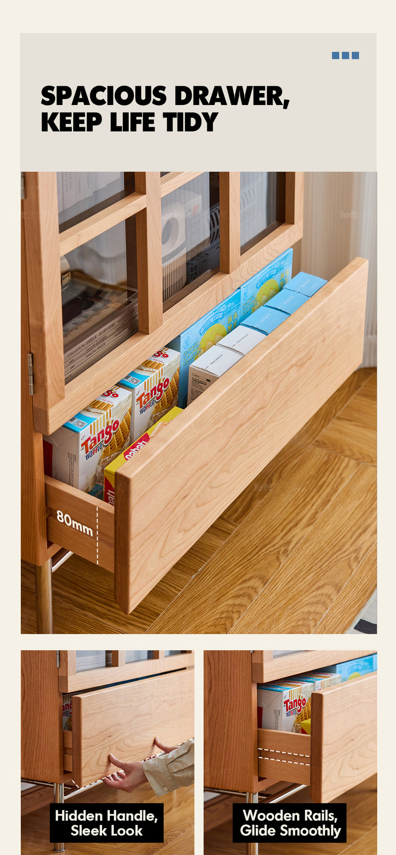 Bauhaus Cherry Wood Display Cabinet TIME Good to Know - 6