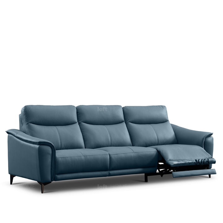 Modern Genuine Leather Electric Recliner 3 Seater Sofa CARLOS In-context