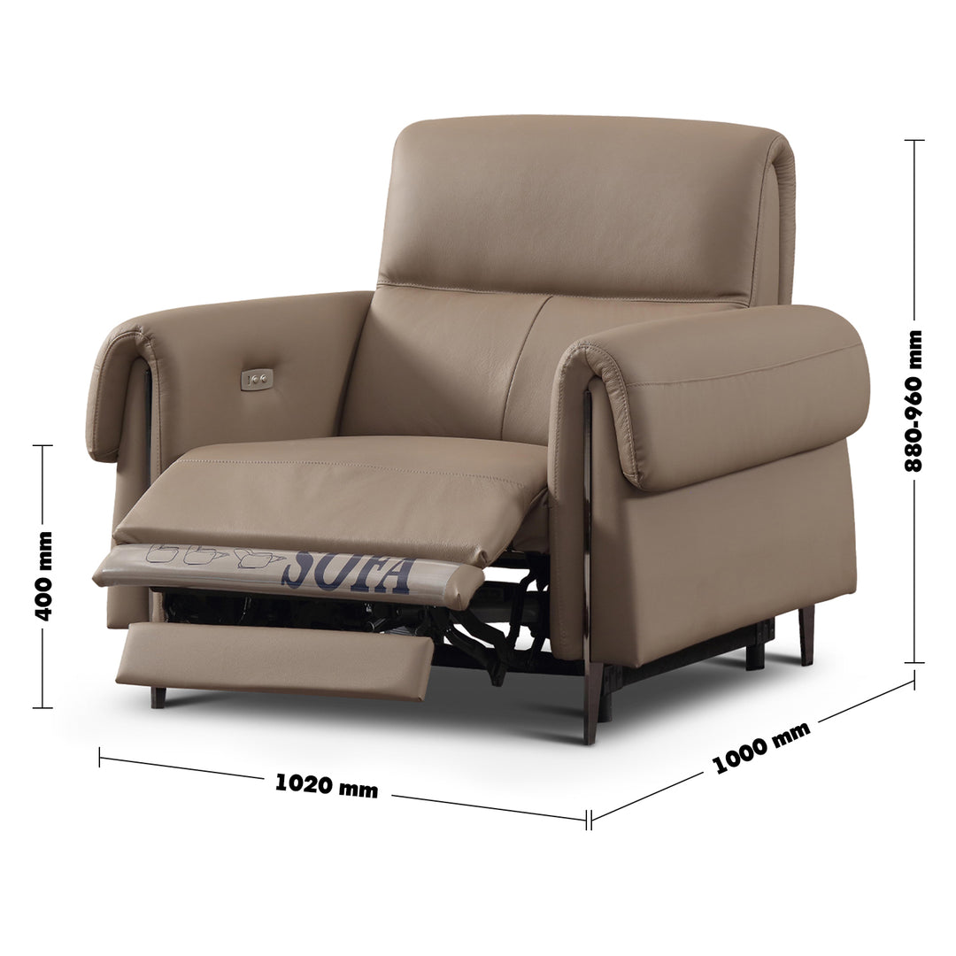 Modern Genuine Leather Electric Recliner 1 Seater  Sofa CHEERS Size Chart