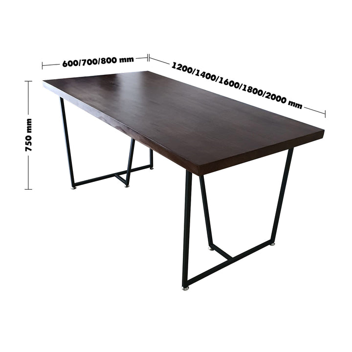 Industrial pine wood dining table slim size charts.