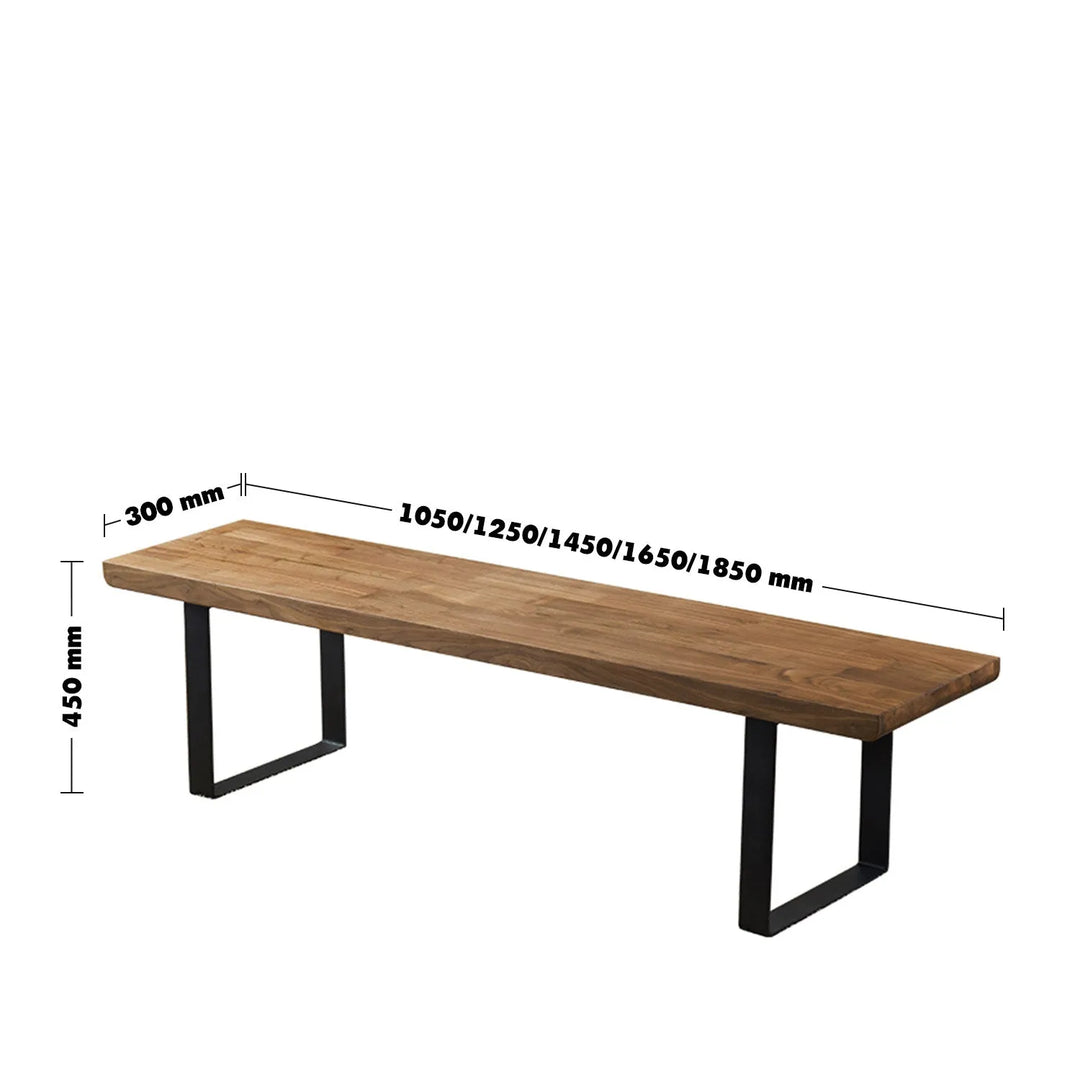 Industrial pine wood dining bench u shape size charts.