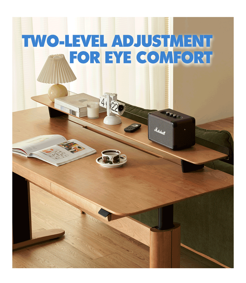 Scandinavian Cherry Wood Electric Height Adjustable Study Table UP Good to Know - 8