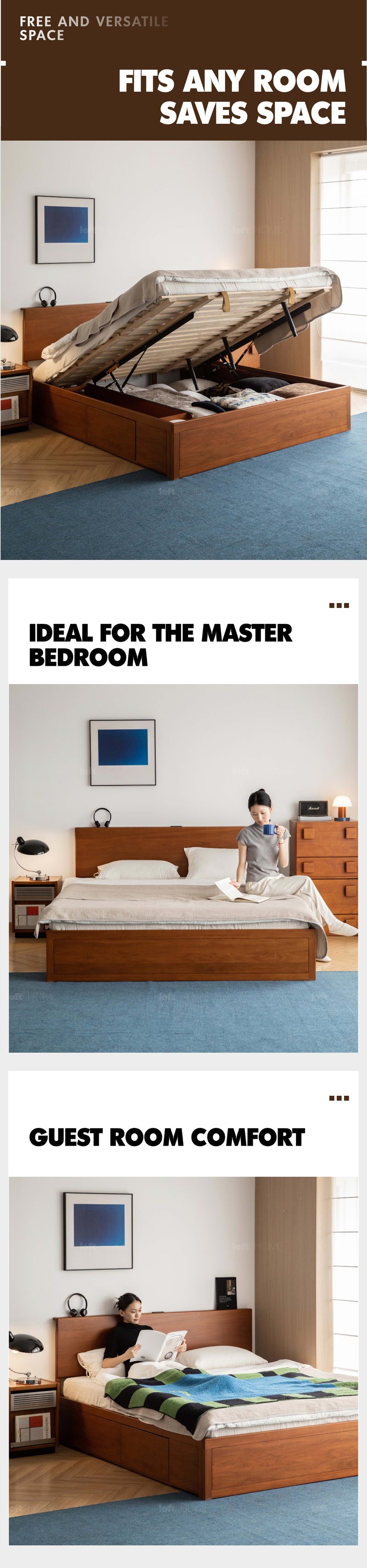 Vintage Boxwood Lift-Up Storage Bed With Drawer KANGAROO More Details and Instruction_9