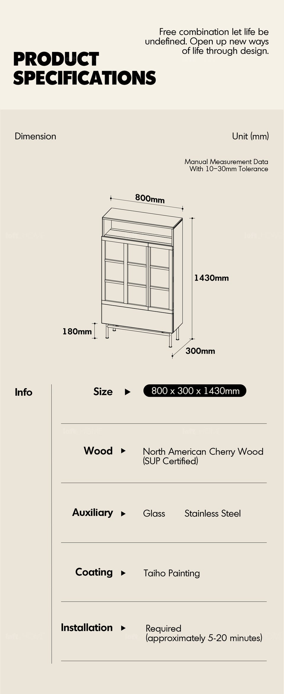 Bauhaus Cherry Wood Display Cabinet TIME More Details and Instruction_9