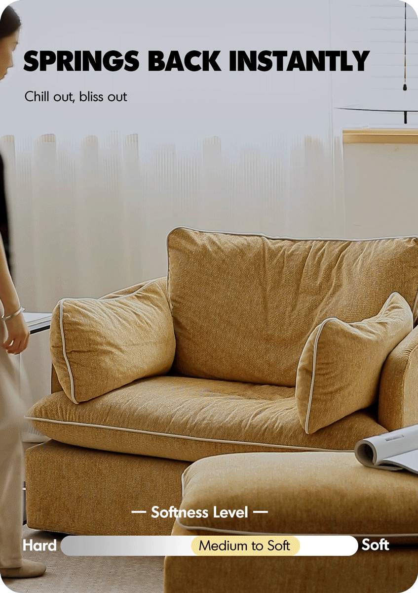 Scandinavian Chenille Velvet Fabric 1 Seater Sofa MIRA Good to Know - 4