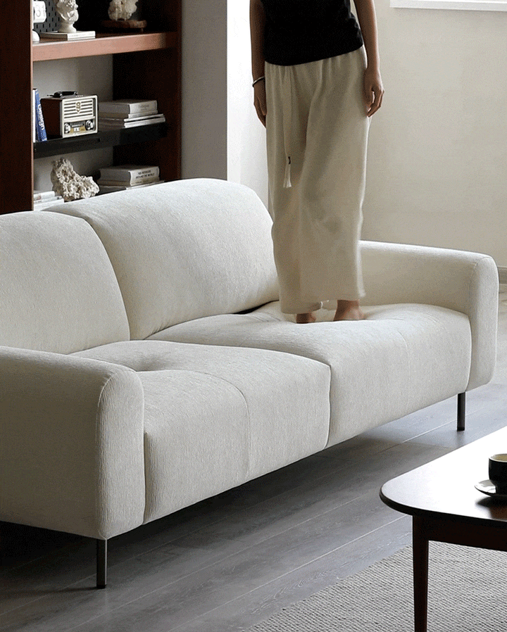 Minimalist Chenille Velvet Fabric 3 Seater Sofa DRIFT