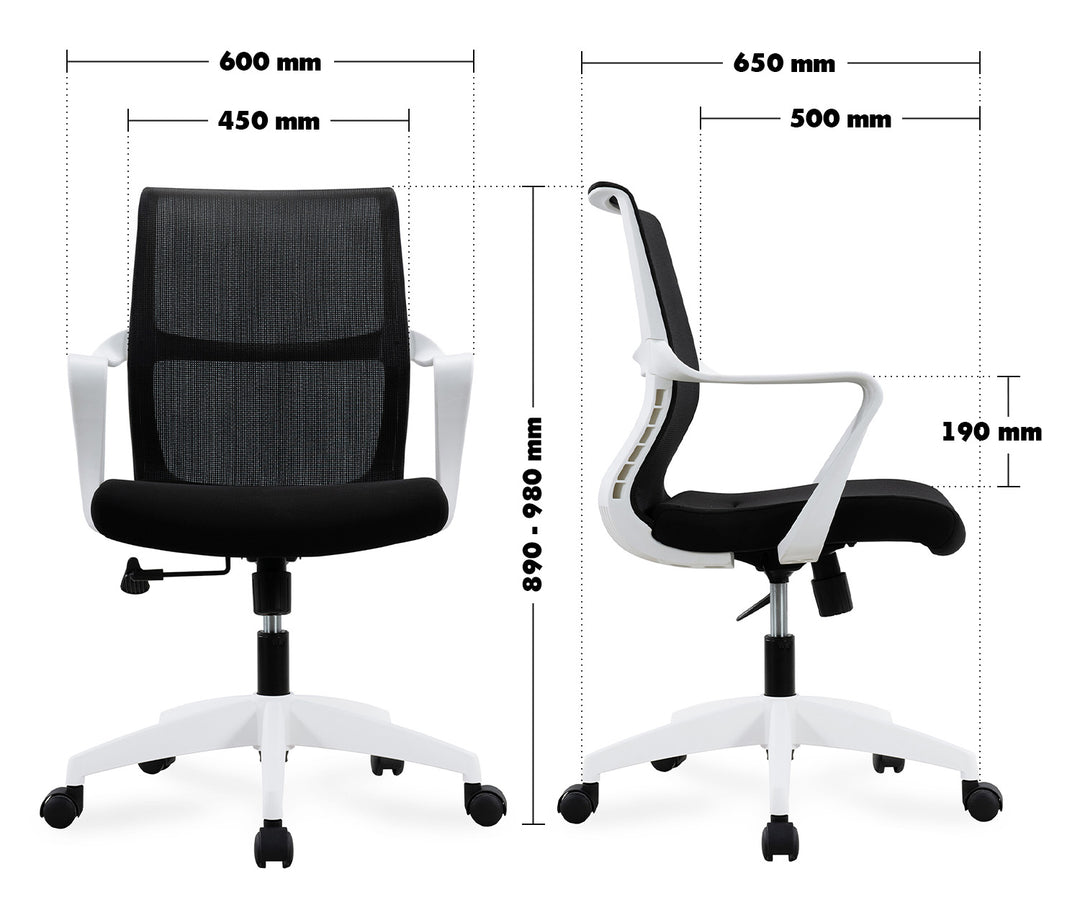 Modern Mesh Office Chair NEO Size Chart