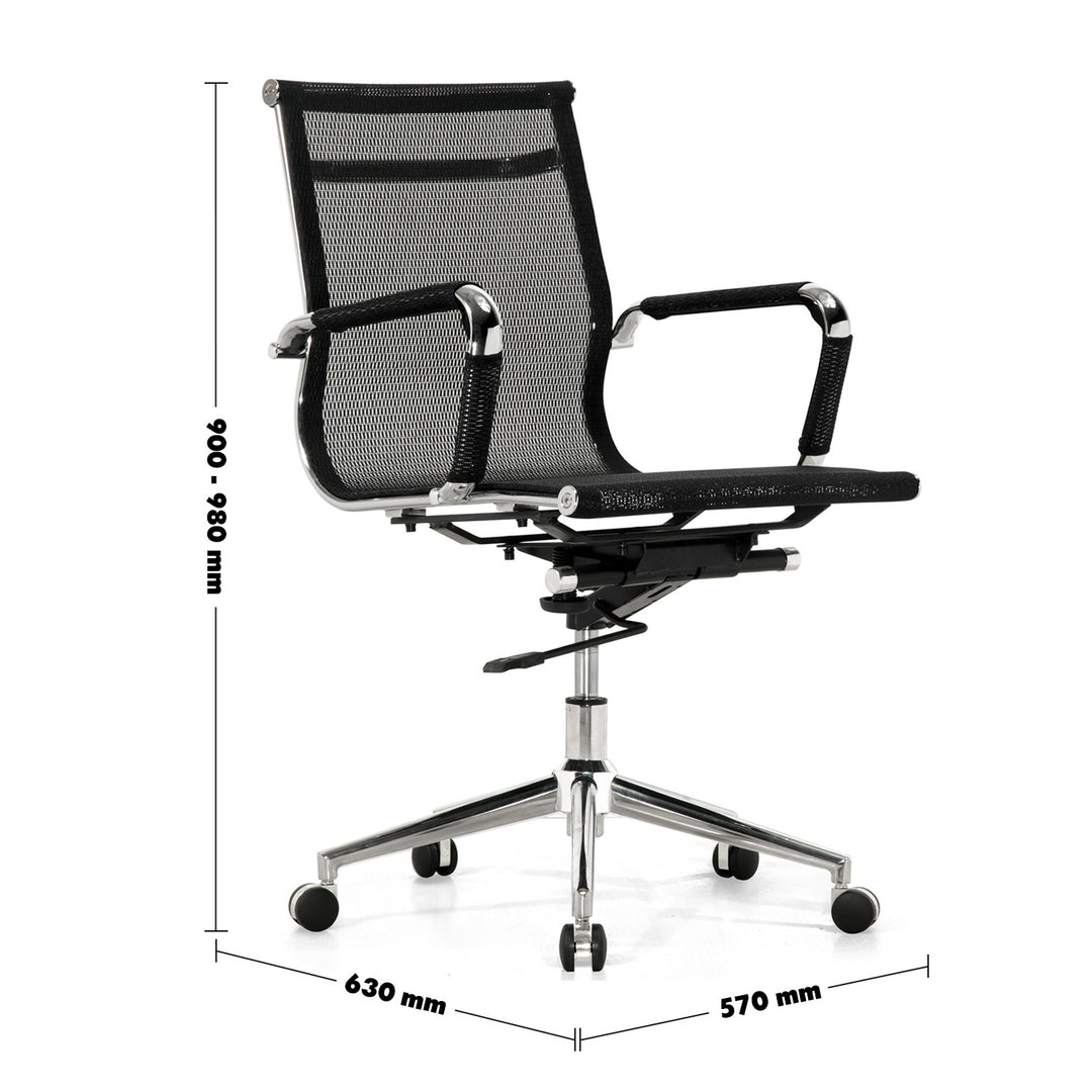 Modern Mesh Office Chair IVES LOW Size Chart