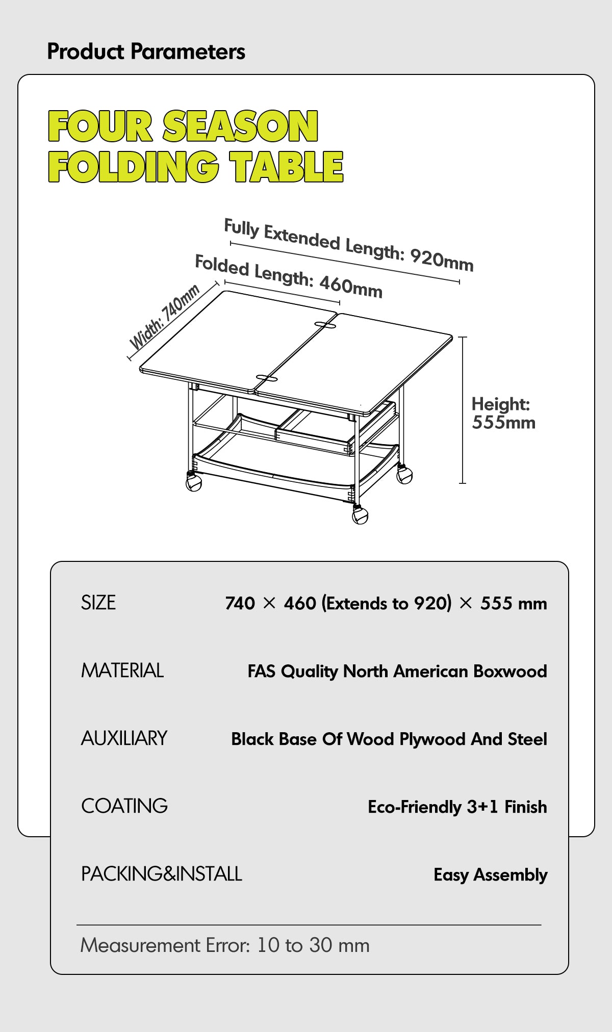 Bauhaus Boxwood Extendable Coffee Table VERSA Good to Know - 10