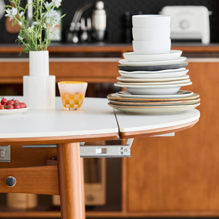 Vintage sintered stone extendable dining table minima environmental situation.