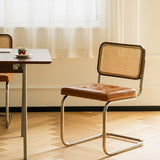 Vintage rattan pu leather dining chair hoh xil primary product view.