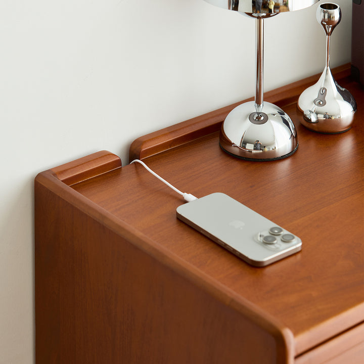 Vintage boxwood side cabinet vista environmental situation.