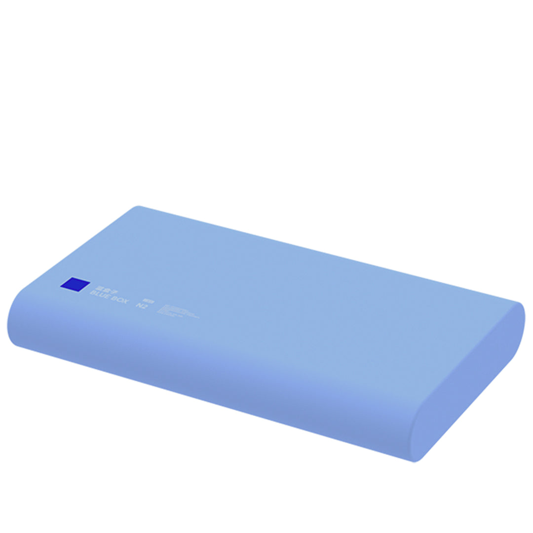 Blue pillow on a white background