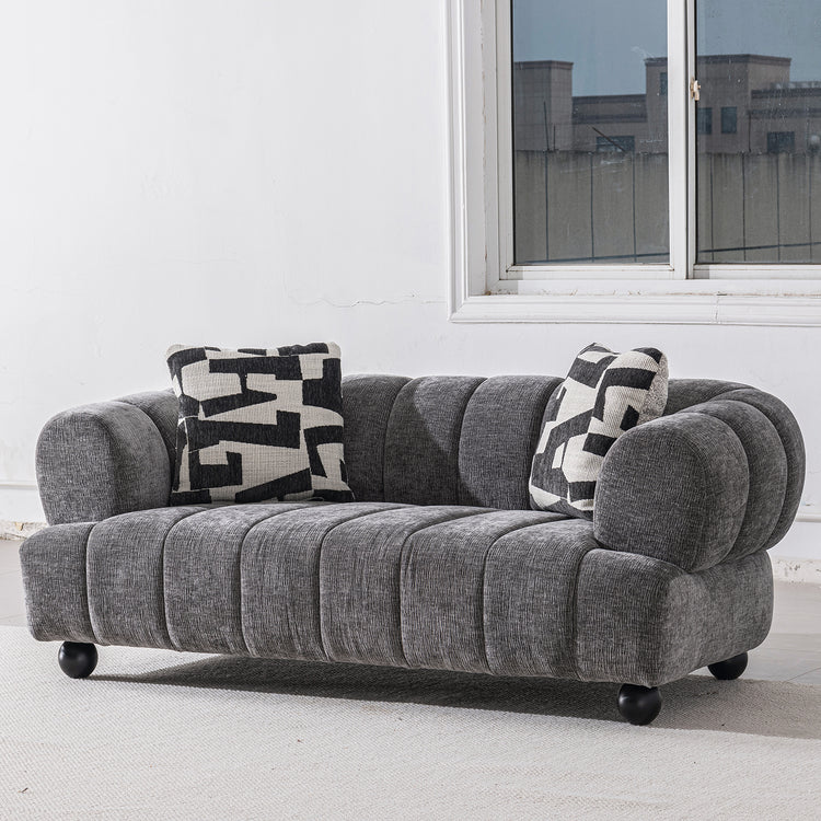 Modern Velvet Fabric 2 Seater Sofa RAVEN Good to Know Preview-1