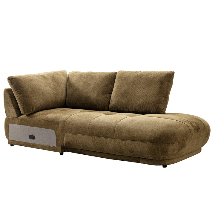 Cream cotton fabric modular l shape sectional sofa 3+l mossy detail 2.