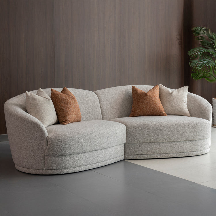 Modern Boucle Fabric Modular Sectional 4 Seater Sofa CURVA Good to Know Preview-1