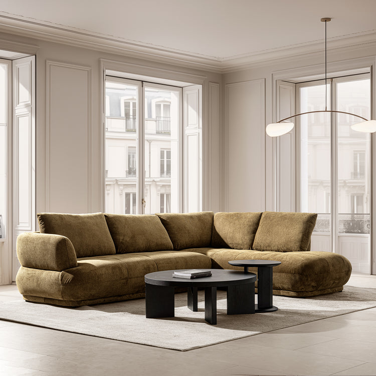 Cream Cotton Fabric Modular Chaise 2 Seater Sofa MOSSY Good to Know Preview-1