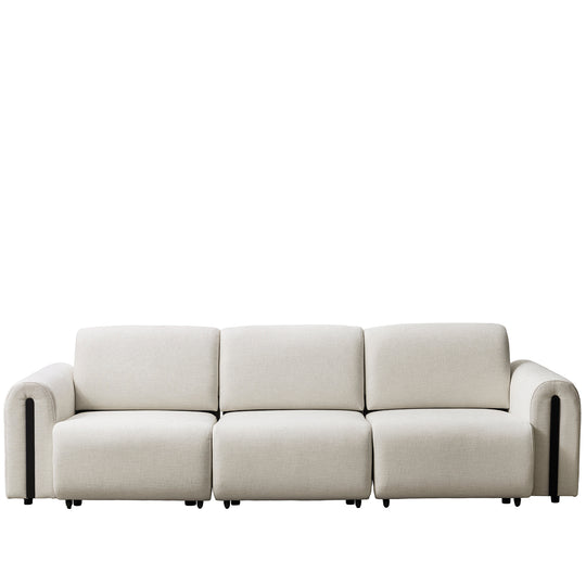 Modern mixed weave fabric electional sectional 3 seater sofa bed plaina in white background.