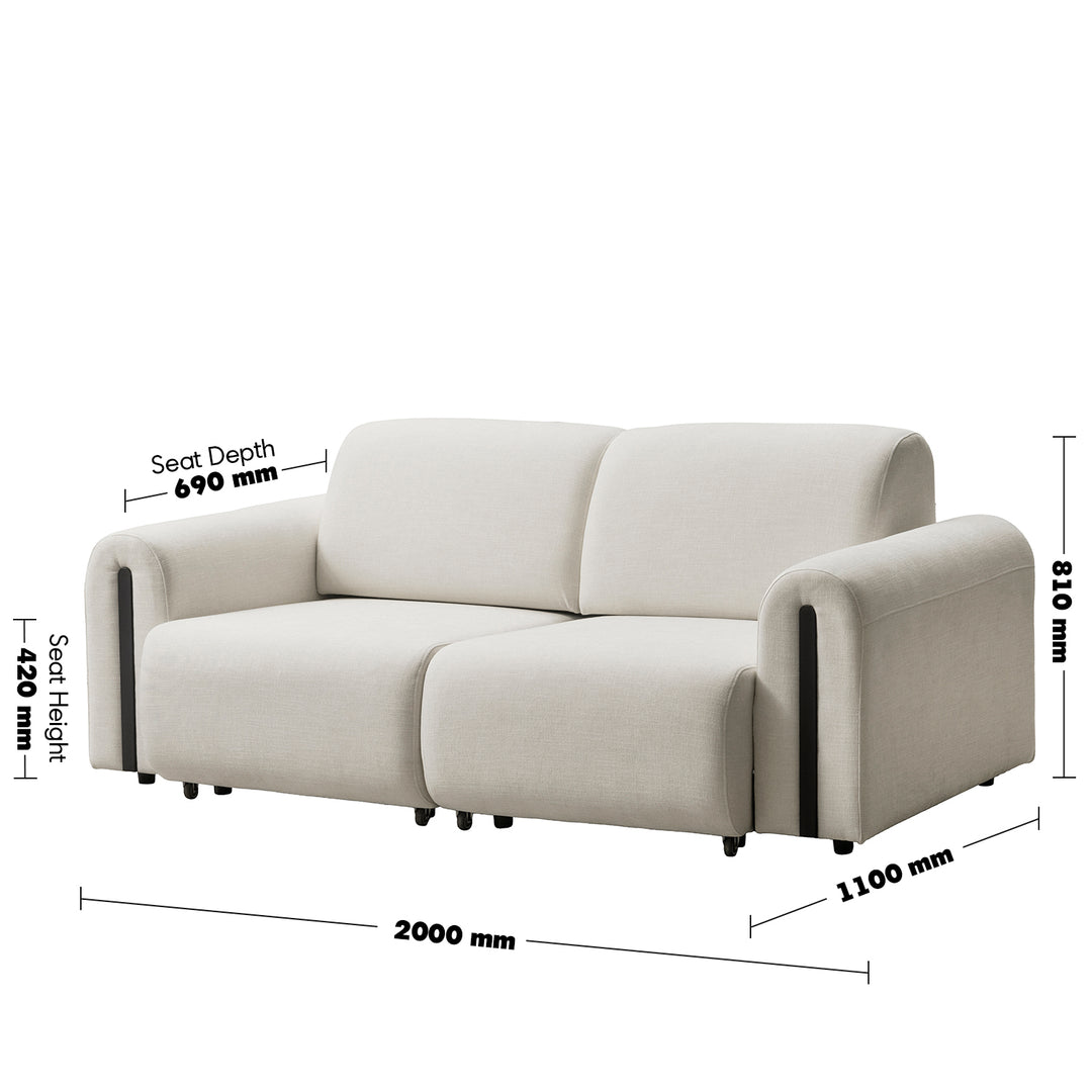 Modern mixed weave fabric electional sectional 2 seater sofa bed plaina size charts.