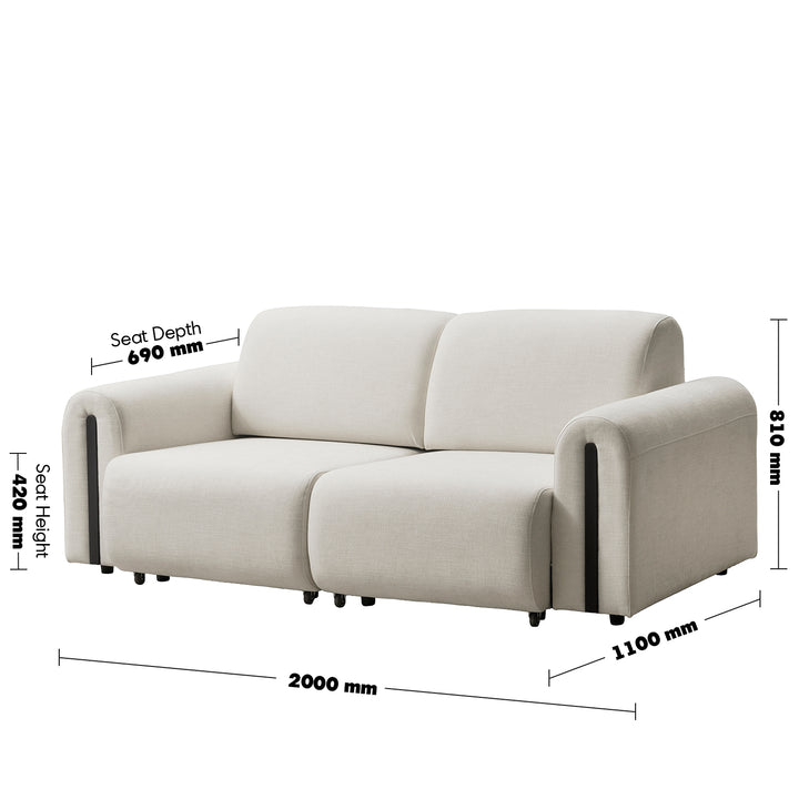Modern mixed weave fabric electional sectional 2 seater sofa bed plaina size charts.